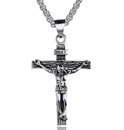 Religious Jesus Cross Stainless Steel Necklace