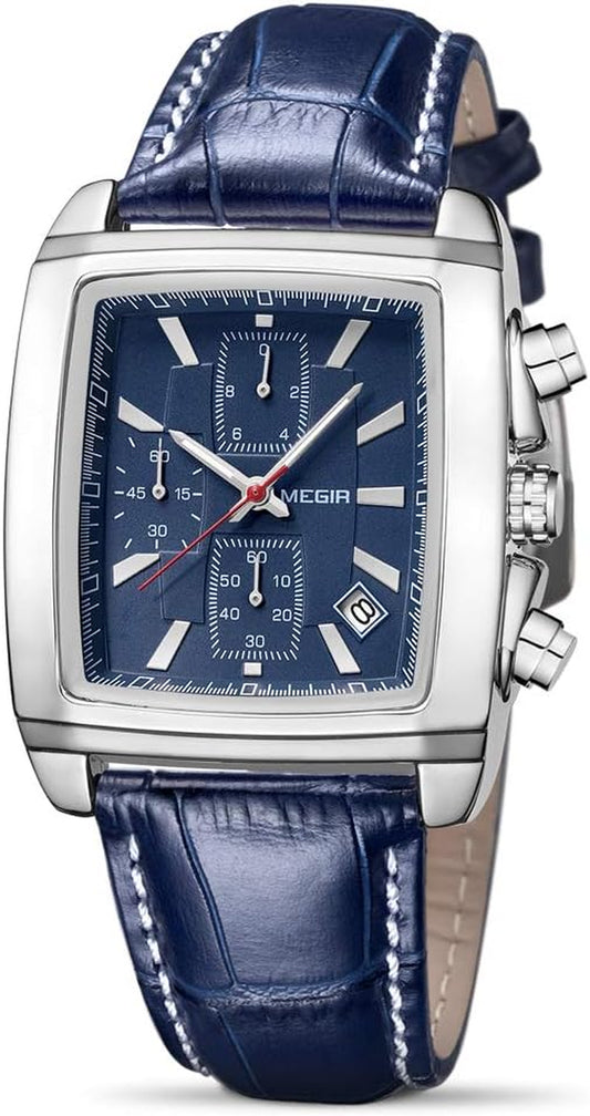 Business Analog Chronograph Stylish Leather Strap 