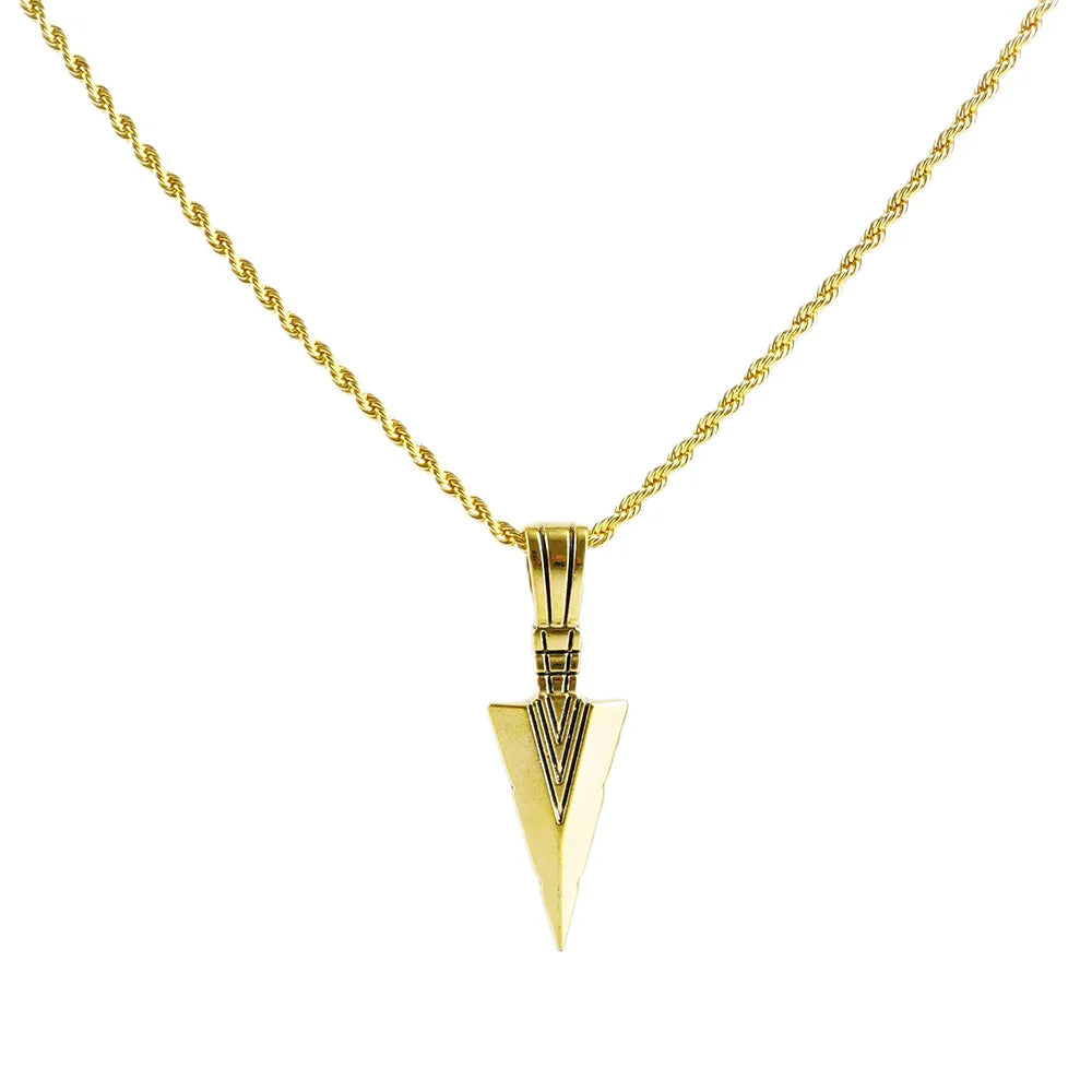 Men'S Design Matte Black Long Necklace with Arrow Pendant Jewelry Chain Punk Rock Christmas Halloween Neck Chain for Men Women