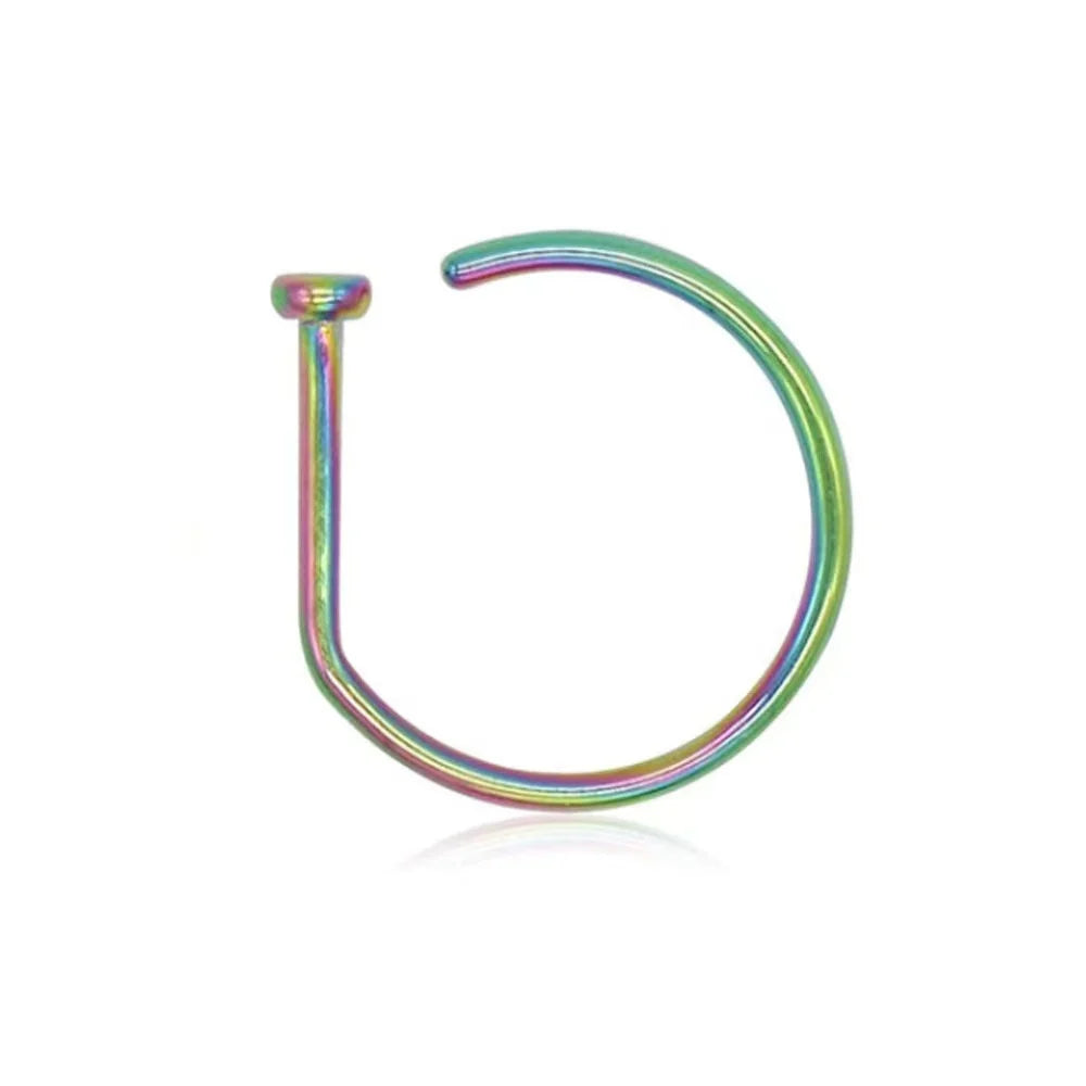 Women Men Fake Piering Nose Ring Earrings Fashion Punk Non Piercing Nose Clip Stainless Steel Perforation Septum Body Jewelry