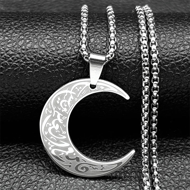 Crescent Moon  Necklace for Women  Steel Gold Color 