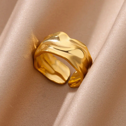 Stainless Steel  Rings for Women Vintage Gold Color 