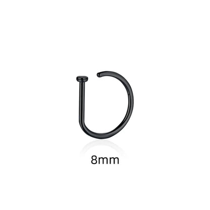 Women Men Fake Piering Nose Ring Earrings Fashion Punk Non Piercing Nose Clip Stainless Steel Perforation Septum Body Jewelry