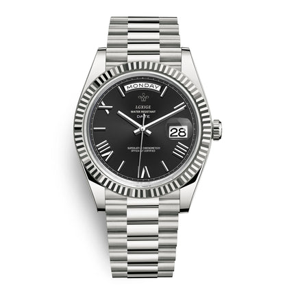Watch of Men 40Mm Day Date Quartz Water proof