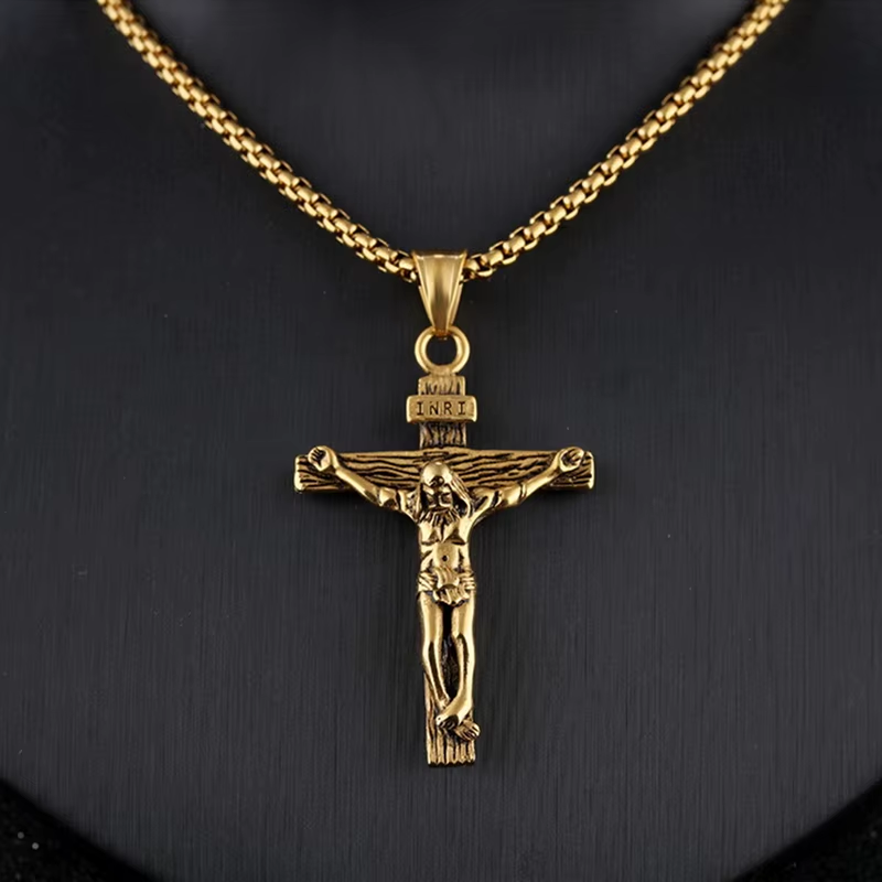Religious Jesus Cross Stainless Steel Necklace