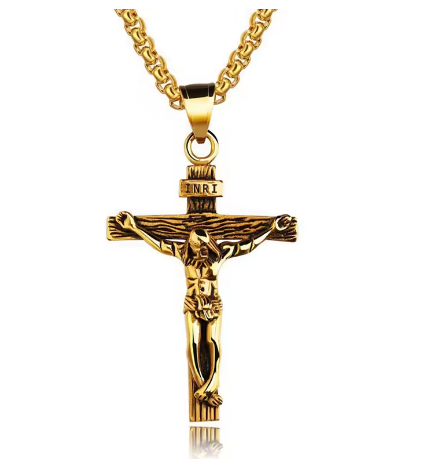 Religious Jesus Cross Stainless Steel Necklace