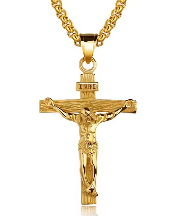 Religious Jesus Cross Stainless Steel Necklace